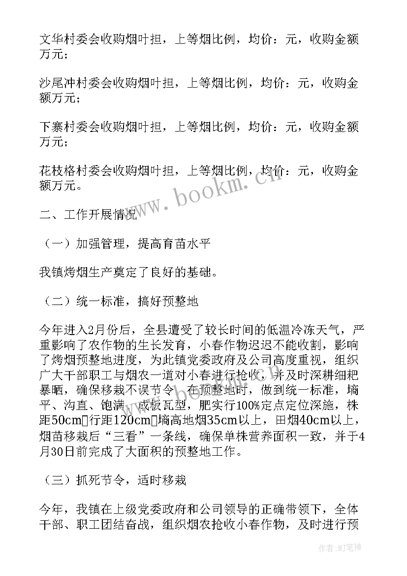 最新站点烤烟工作总结 烤烟工作总结(大全5篇)