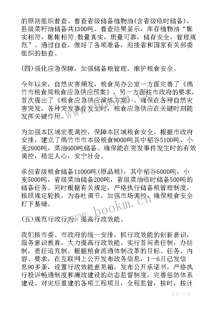 粮食生产工作总结 粮食局半年工作总结(优秀9篇)