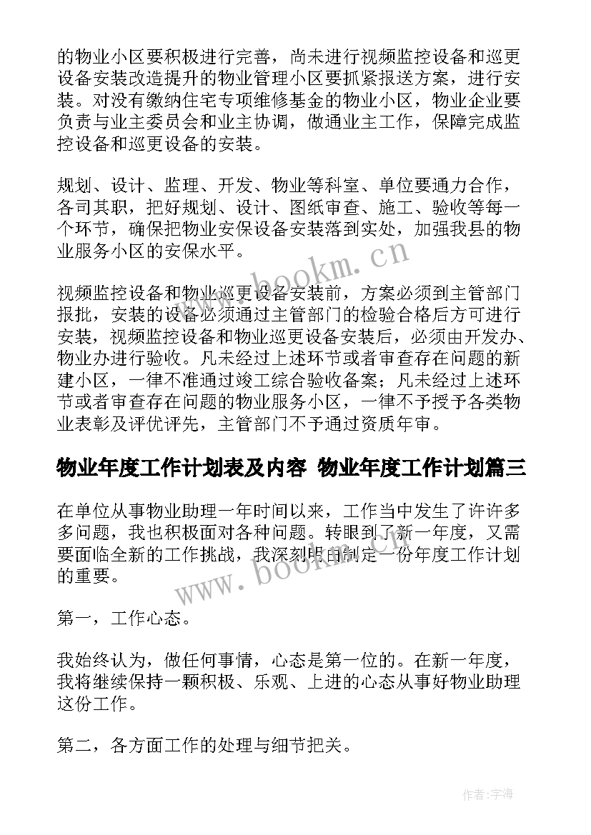 2023年物业年度工作计划表及内容 物业年度工作计划(大全6篇)