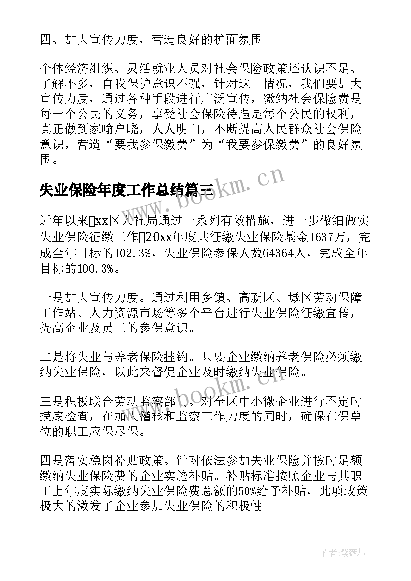 最新失业保险年度工作总结(精选6篇)