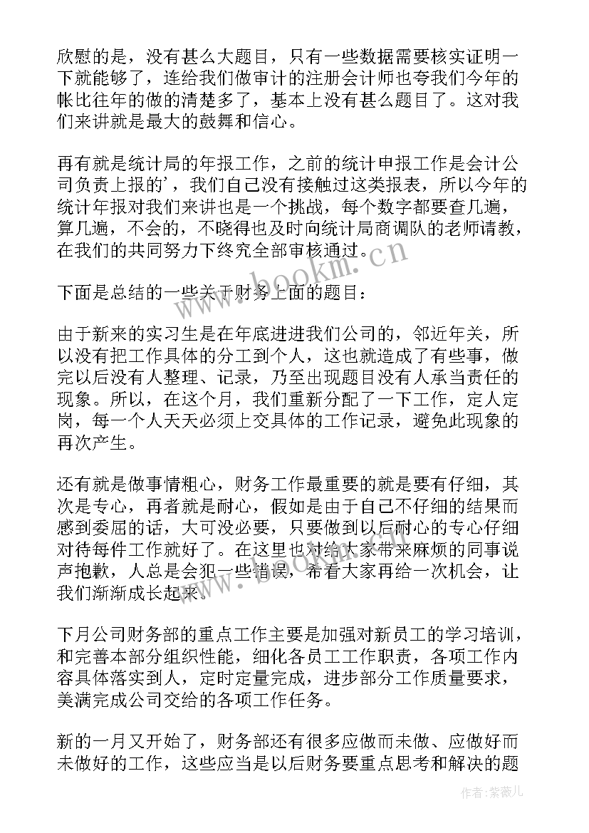 最新财务人员工作总结(通用10篇)