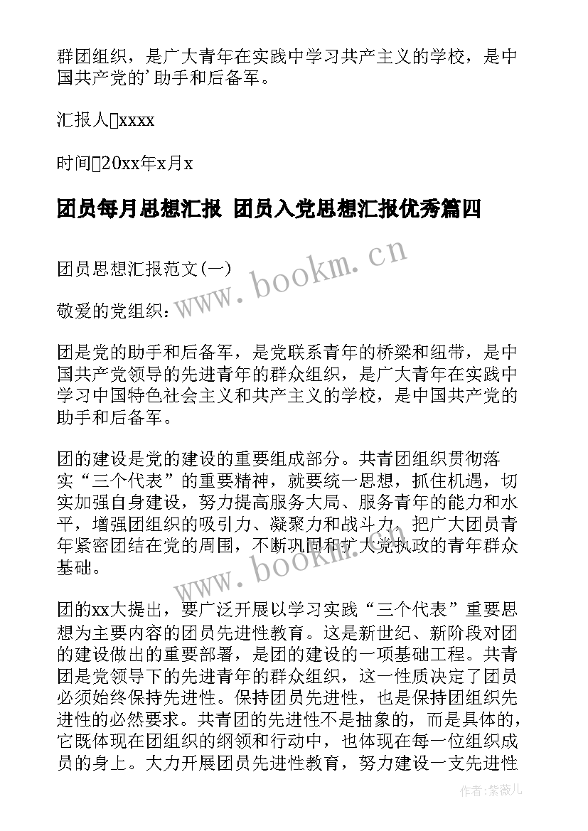 最新团员每月思想汇报 团员入党思想汇报(模板6篇)