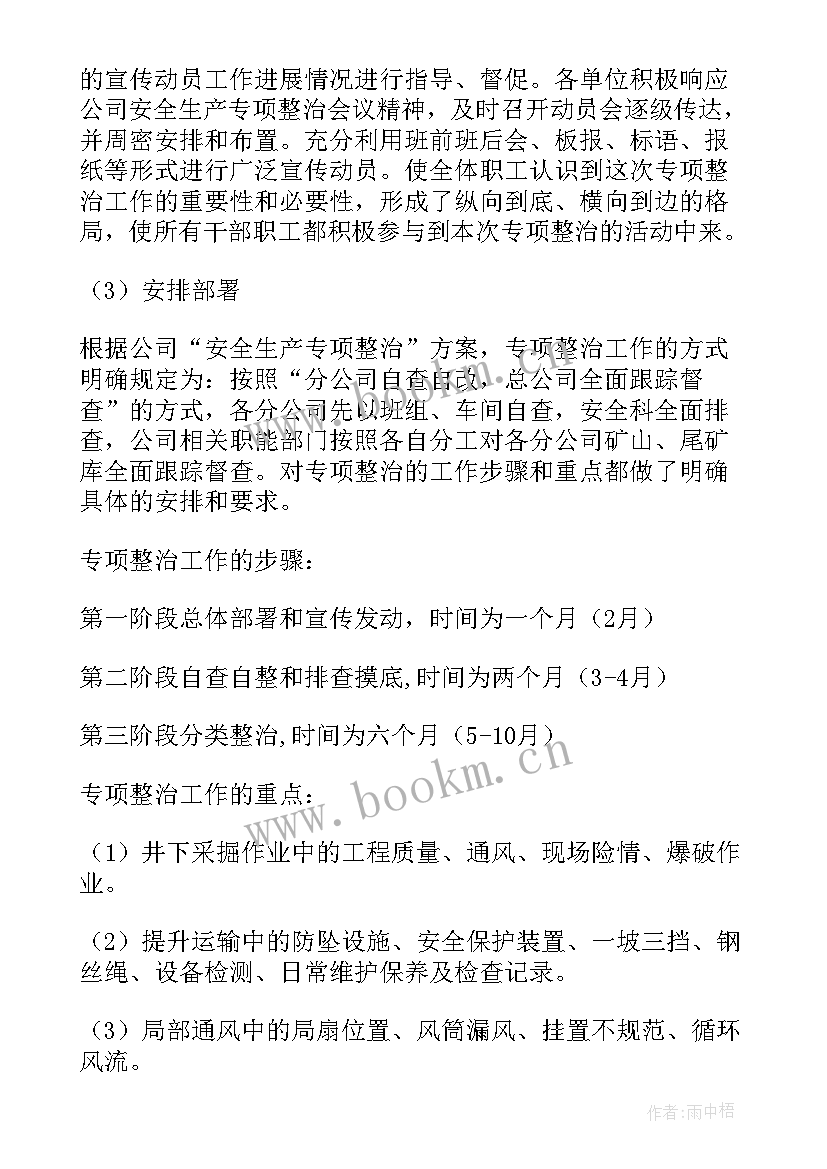 最新集中整治工作情况报告 专项整治工作总结(大全7篇)