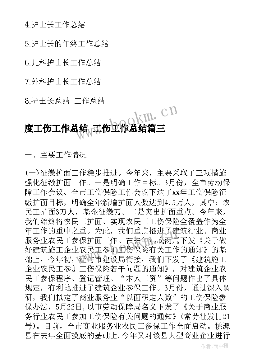 度工伤工作总结 工伤工作总结(模板7篇)