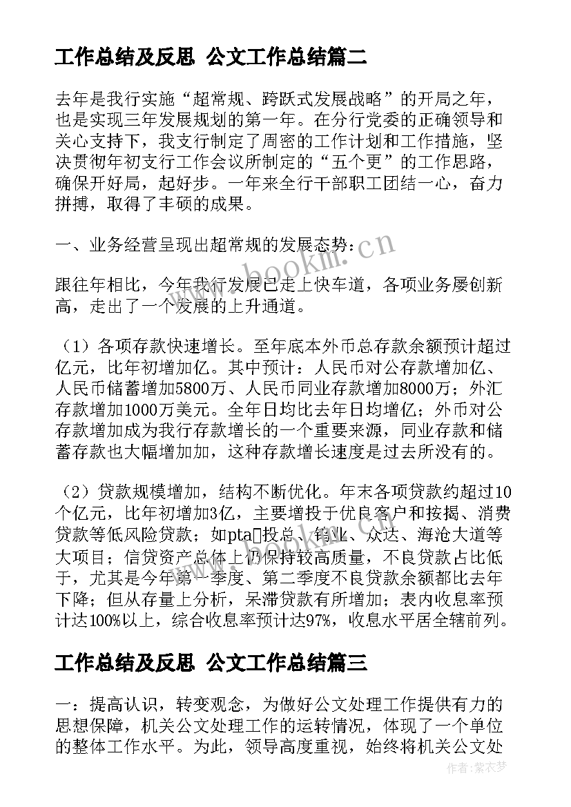 2023年工作总结及反思 公文工作总结(优质8篇)