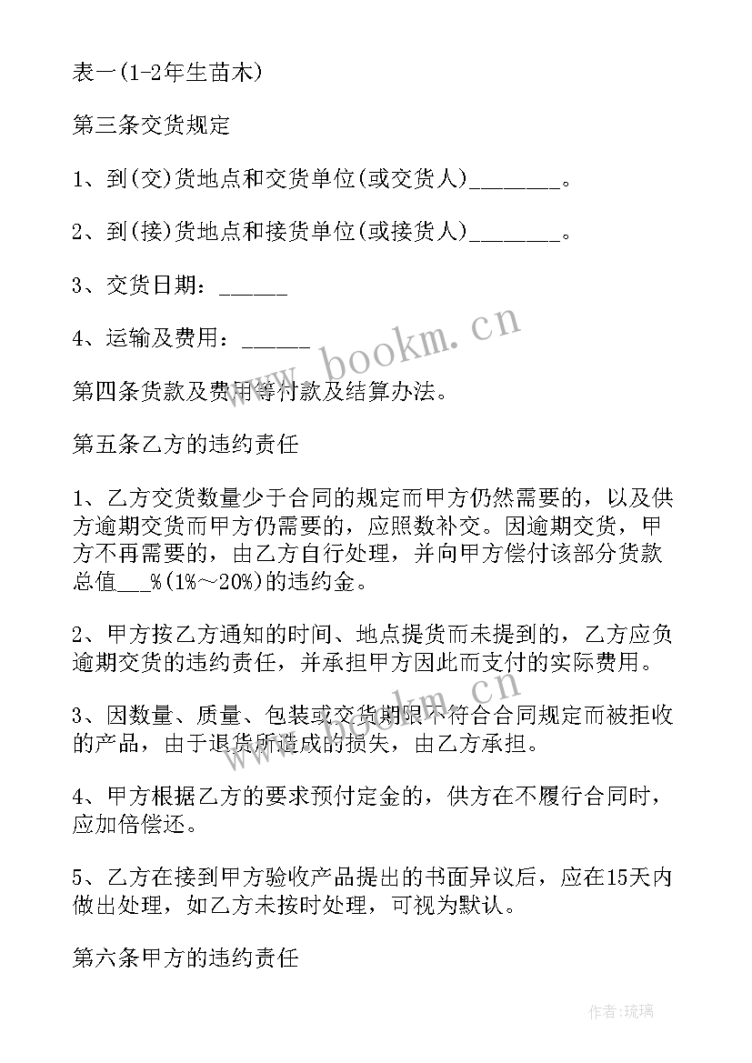 2023年房屋定购合同 果树苗木定购合同(精选7篇)