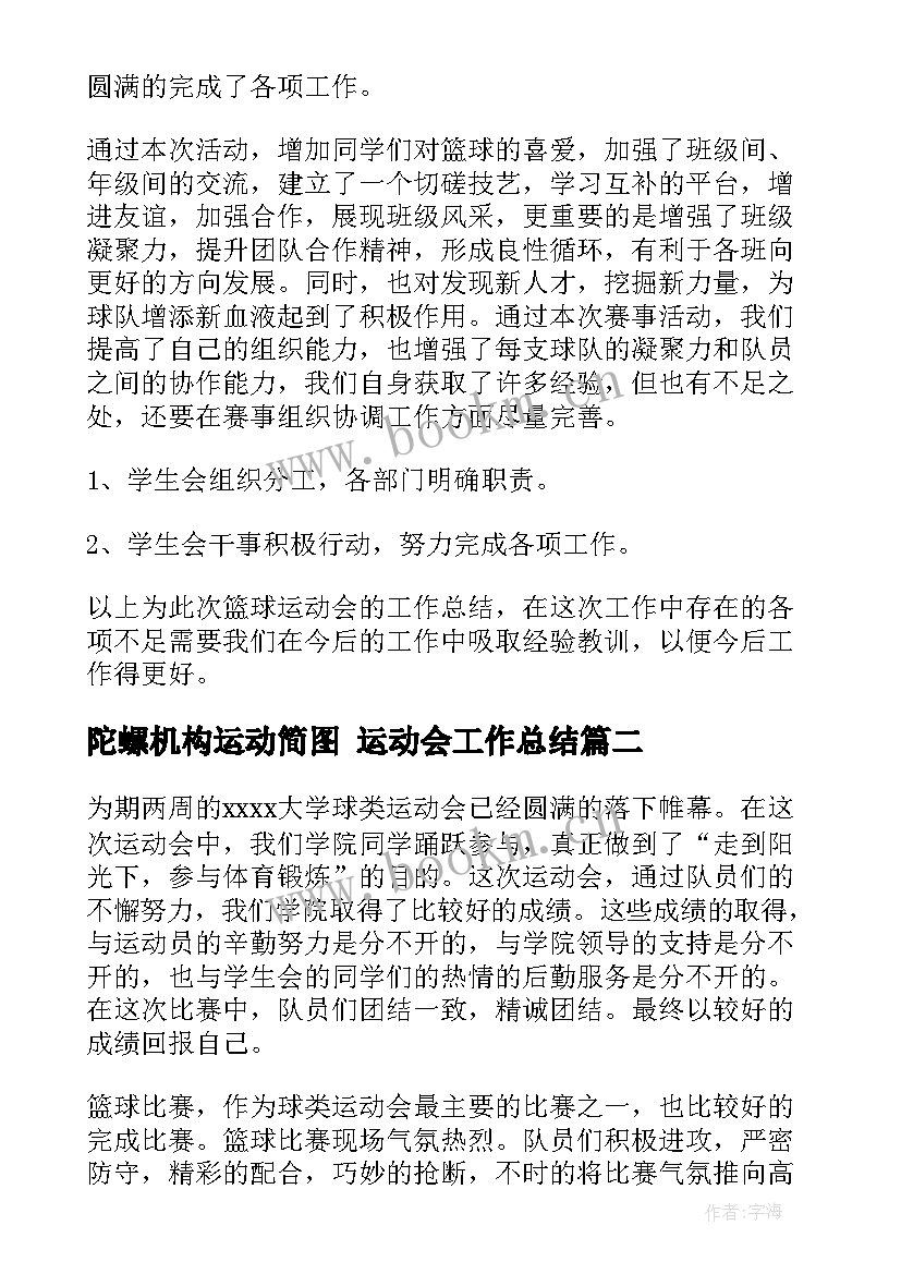 陀螺机构运动简图 运动会工作总结(优秀10篇)