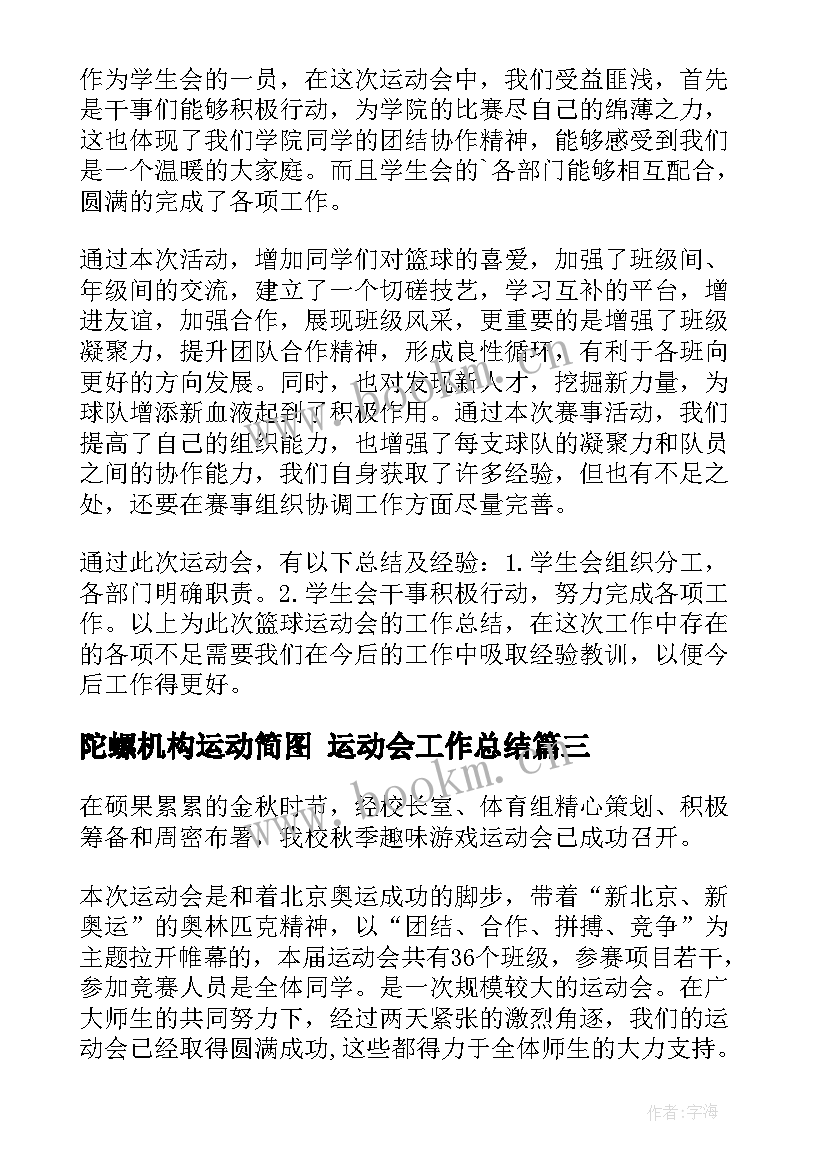 陀螺机构运动简图 运动会工作总结(优秀10篇)