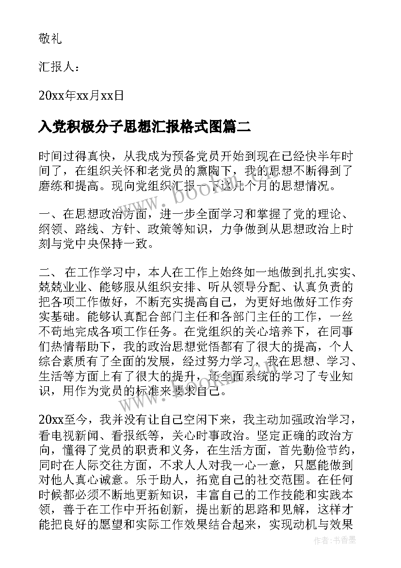 最新入党积极分子思想汇报格式图 入党积极分子思想汇报格式(实用5篇)