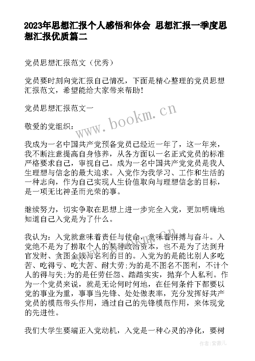 2023年思想汇报个人感悟和体会 思想汇报一季度思想汇报(大全10篇)