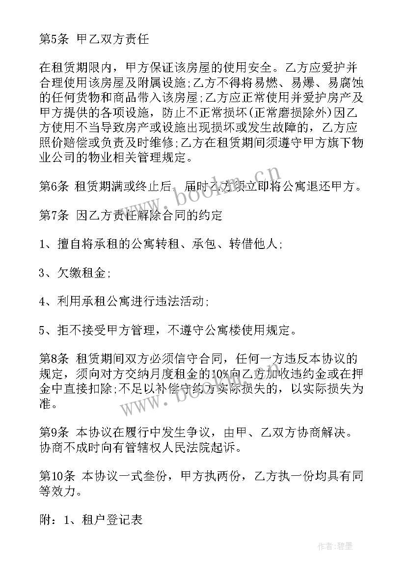 最新精装公寓出租合同 简单版公寓出租房合同(模板8篇)