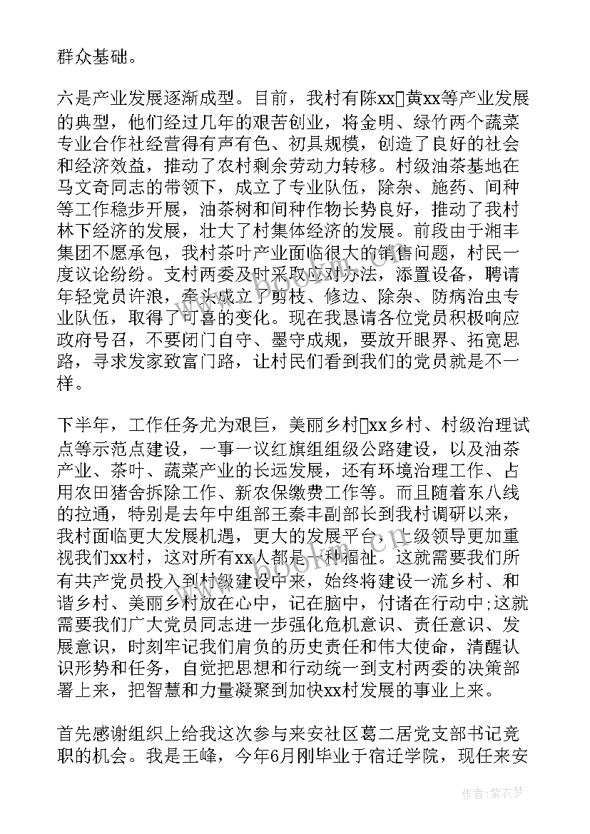 2023年团代会党支部书记发言稿 社区书记演讲稿(大全5篇)