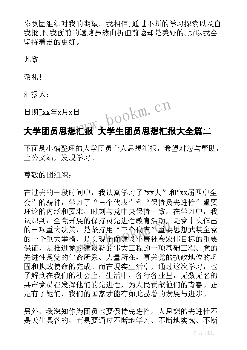 最新大学团员思想汇报 大学生团员思想汇报(大全6篇)