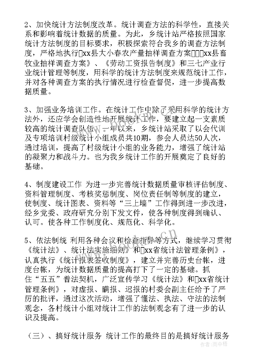 最新乡镇统计工作总结(优秀7篇)