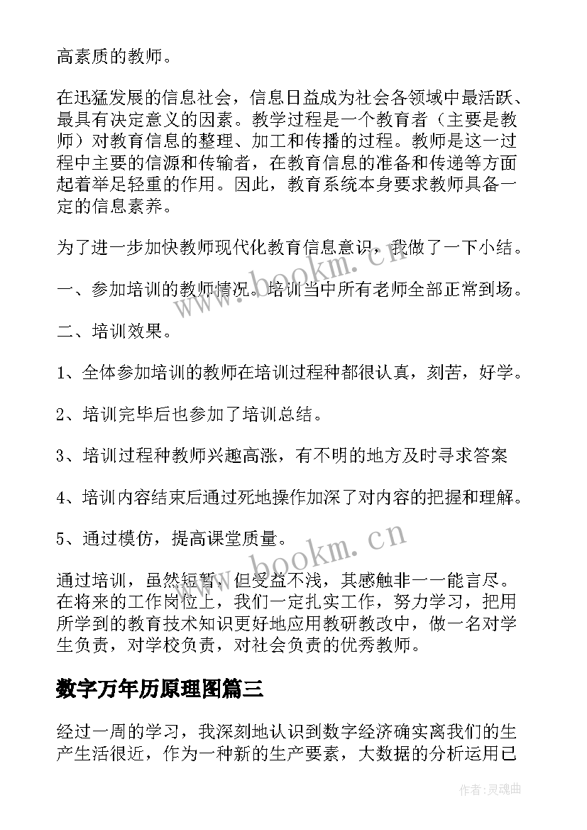 数字万年历原理图 数字生活心得体会(优质6篇)