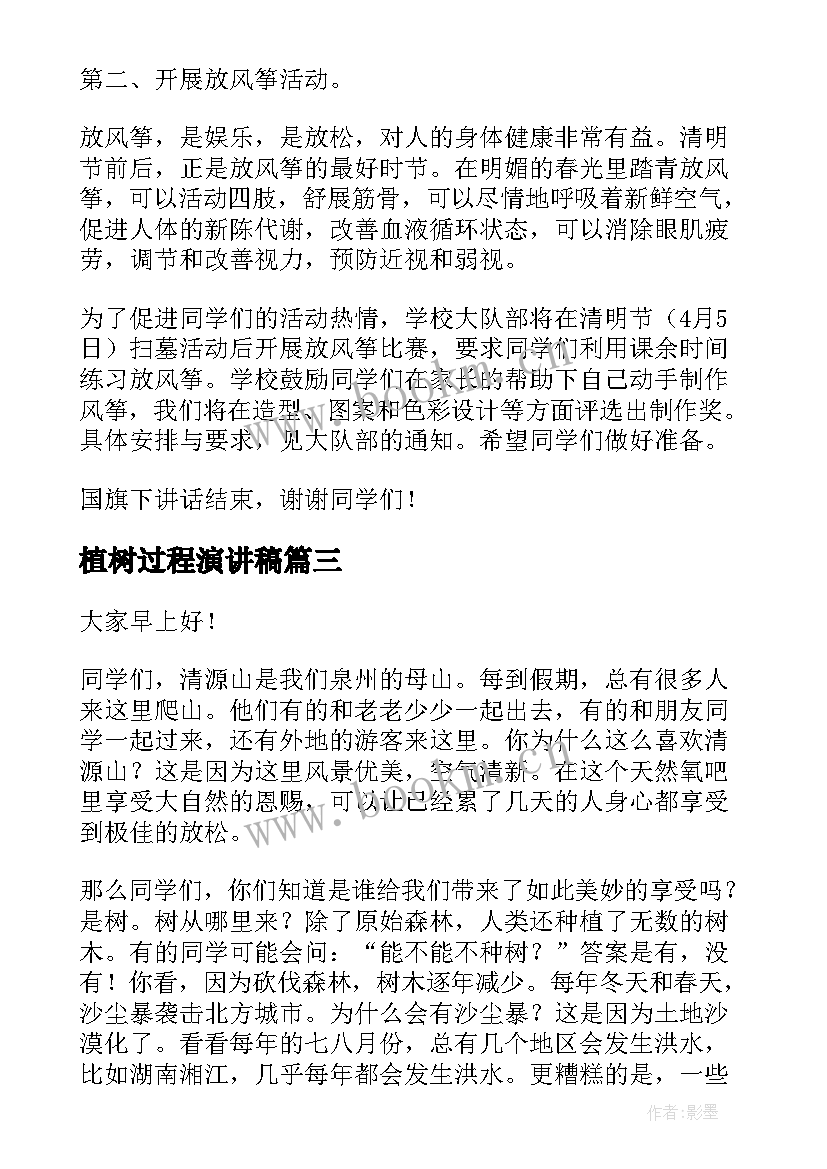 2023年植树过程演讲稿(汇总9篇)