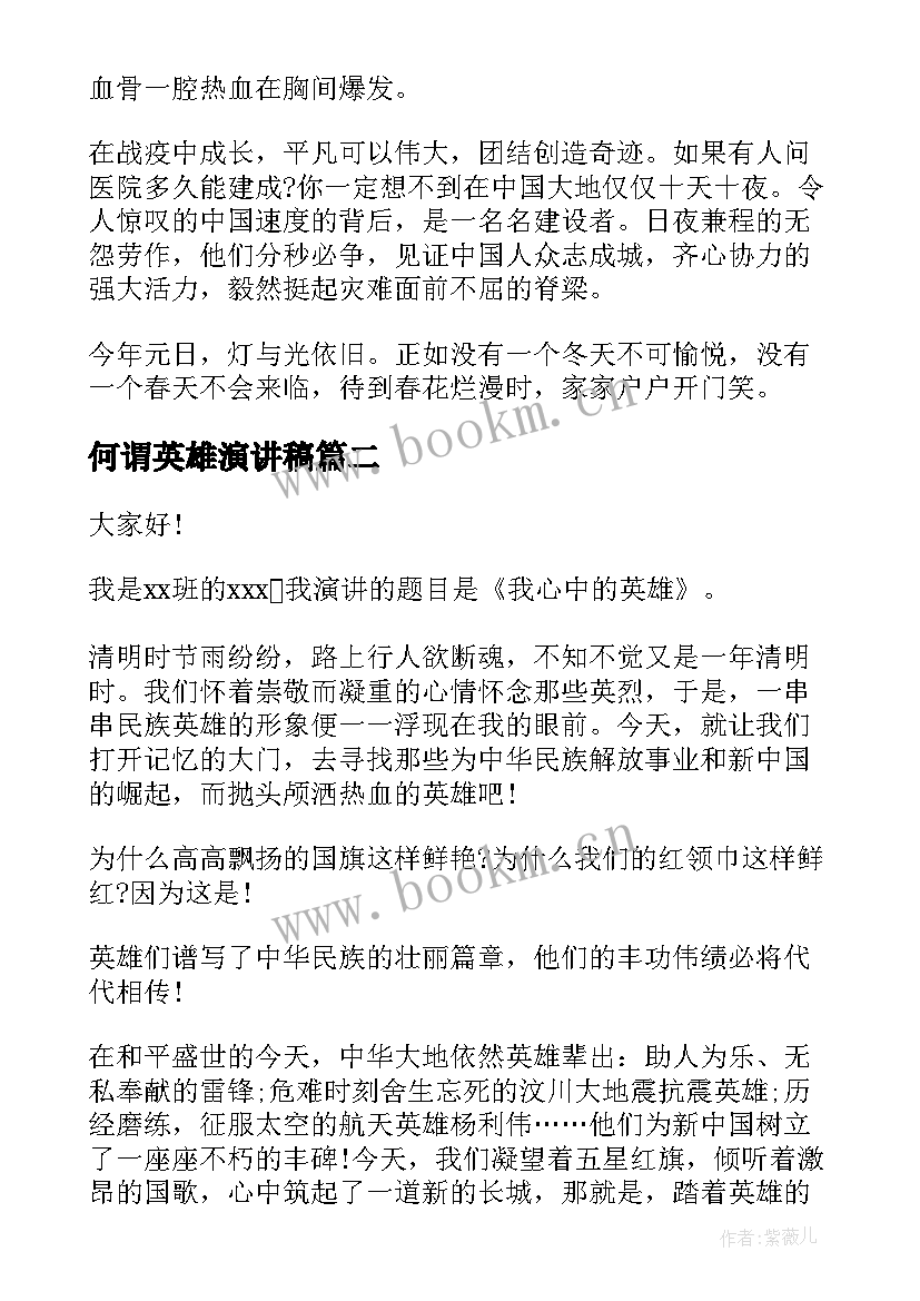 最新何谓英雄演讲稿(优秀5篇)