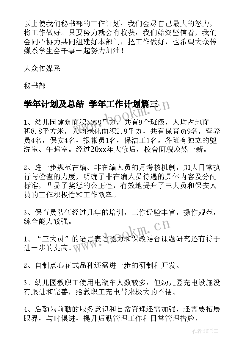 学年计划及总结 学年工作计划(优质10篇)