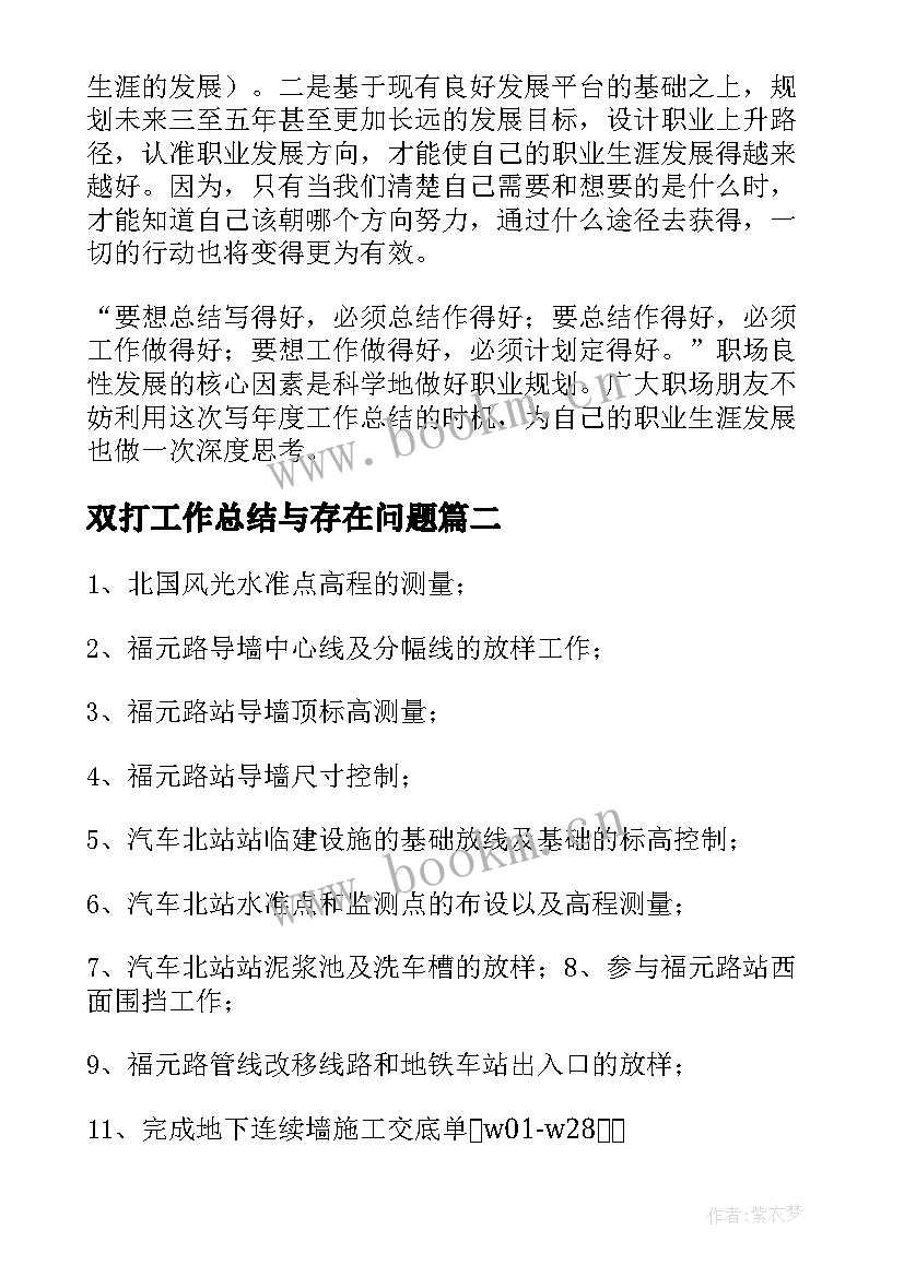 双打工作总结与存在问题(优质5篇)