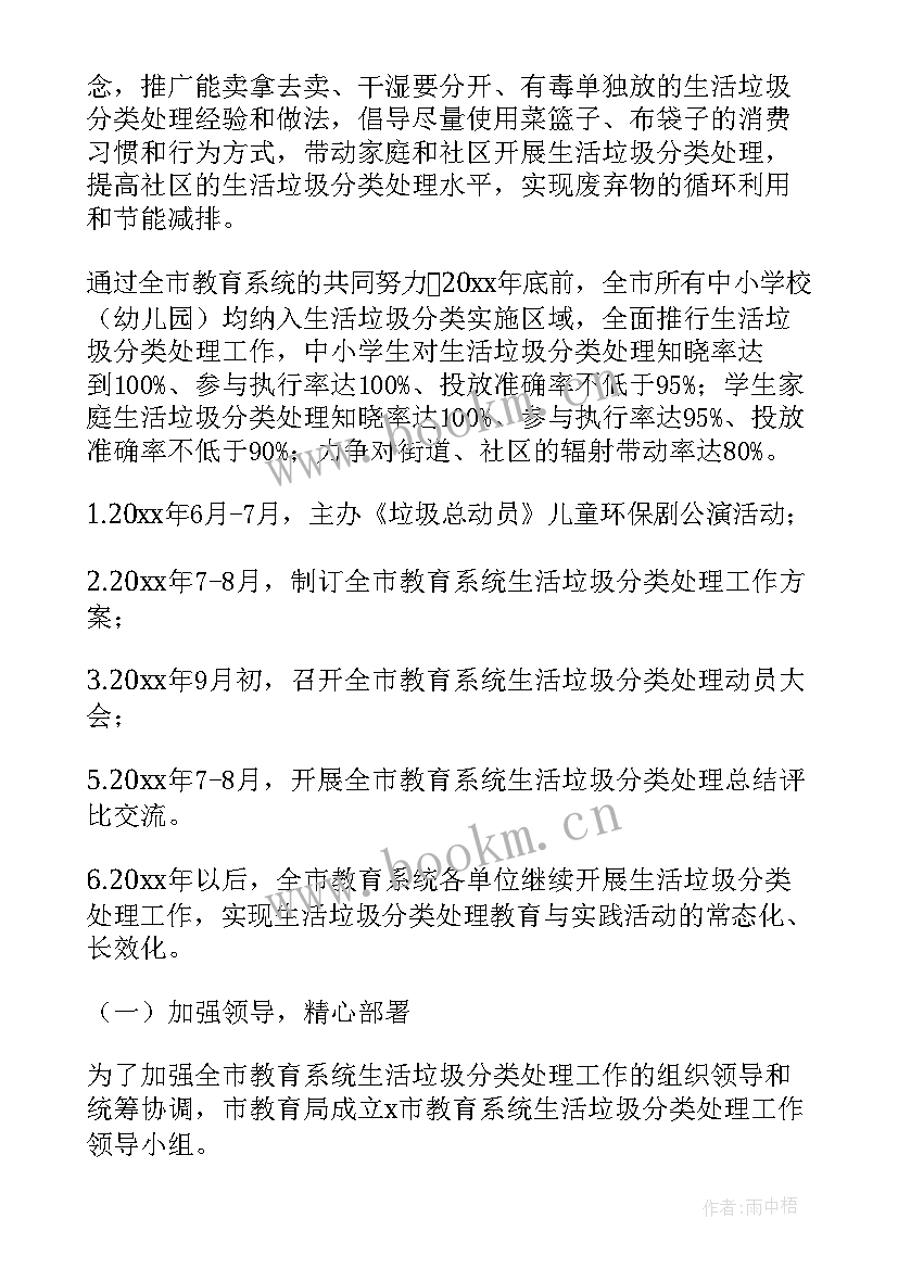 小学垃圾分类工作计划 垃圾分类工作计划(优秀8篇)