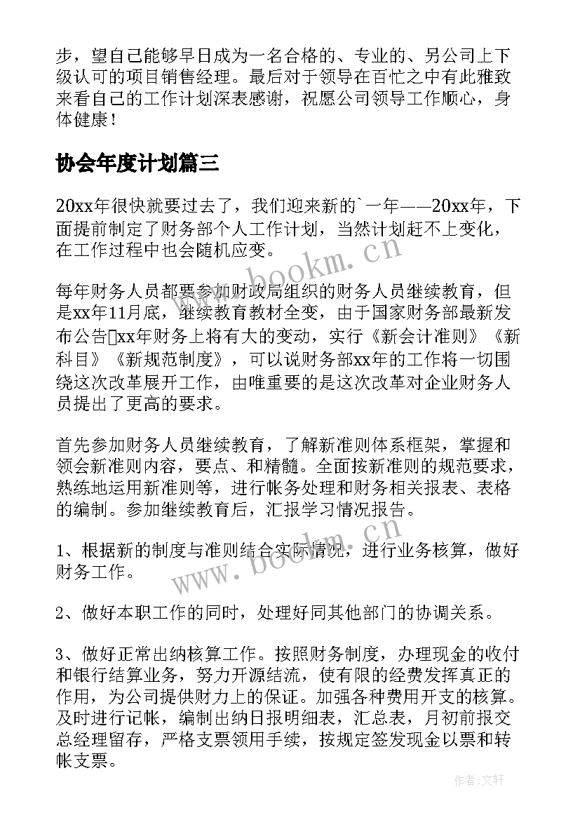 2023年协会年度计划(大全9篇)