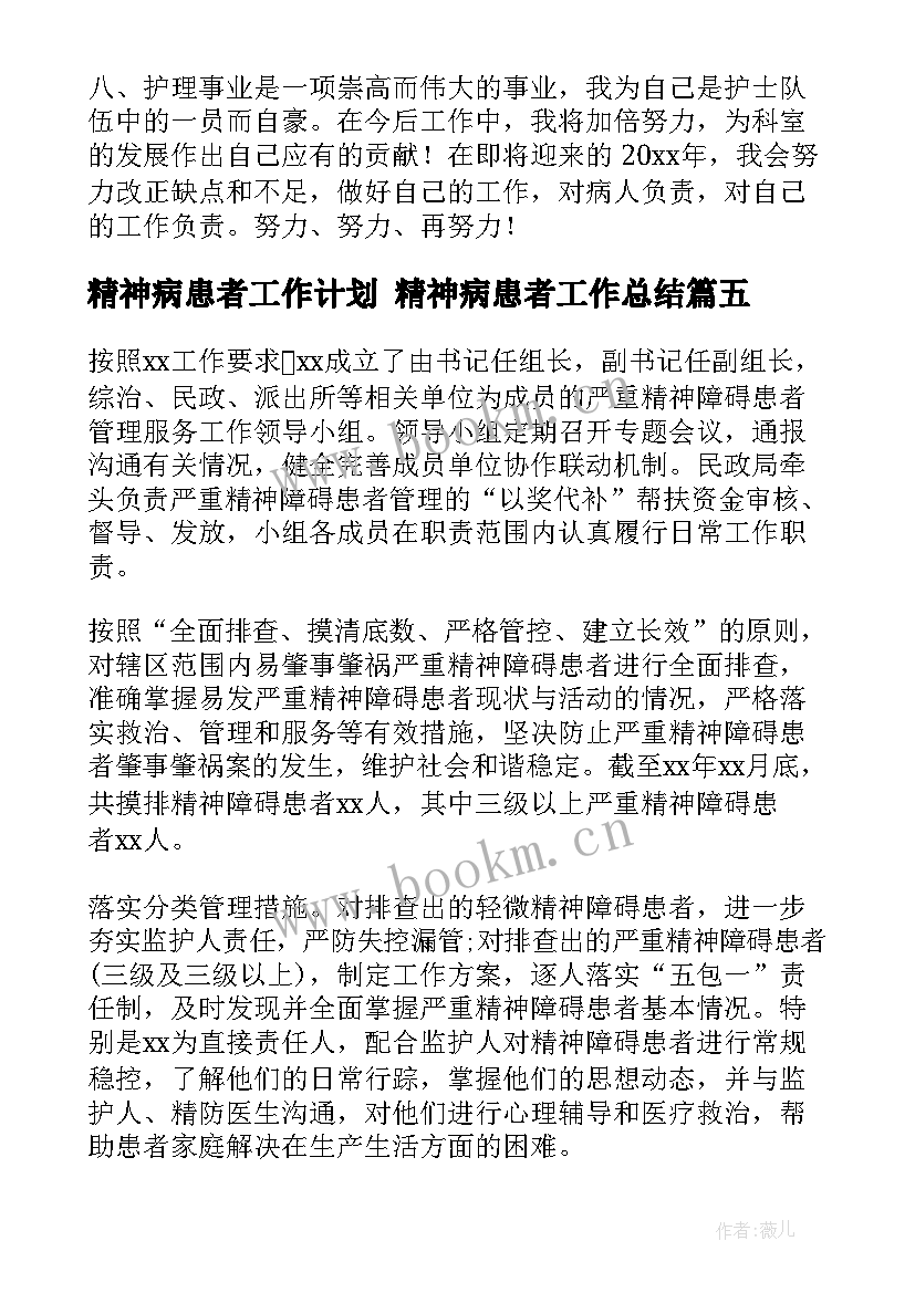 2023年精神病患者工作计划 精神病患者工作总结(实用8篇)