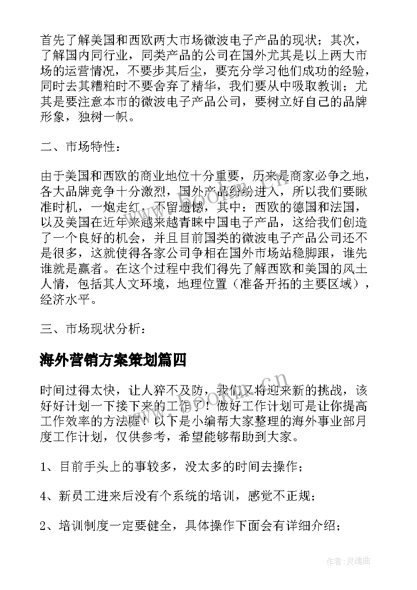 2023年海外营销方案策划(优质5篇)