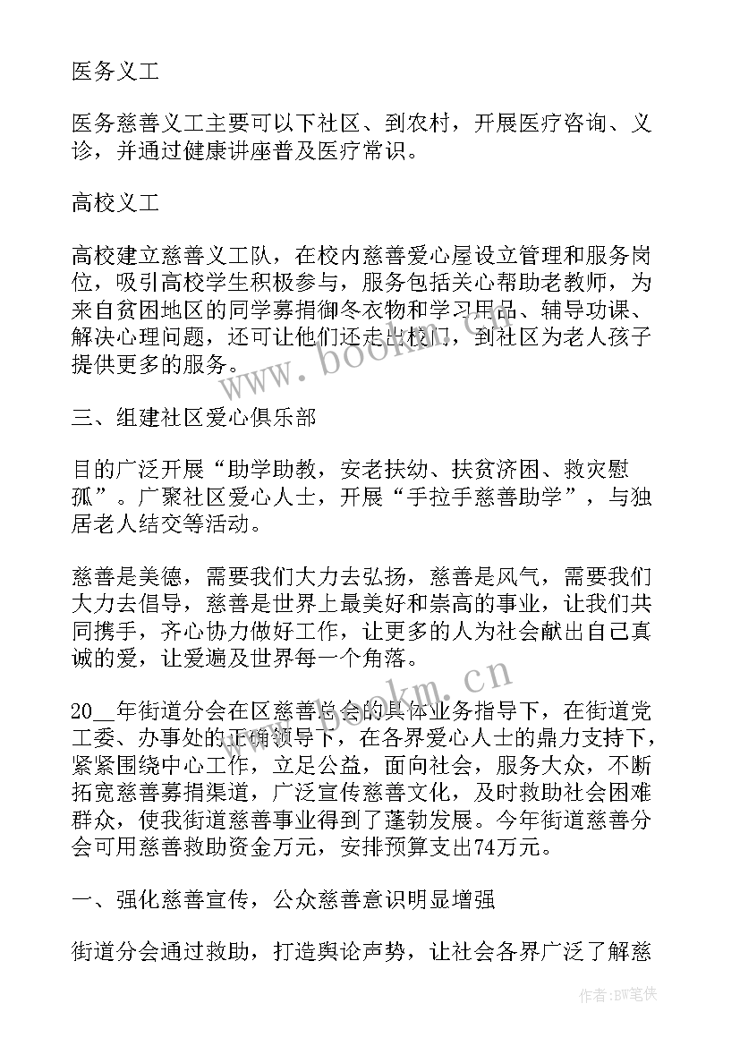 2023年慈善会总结和明年计划(汇总7篇)