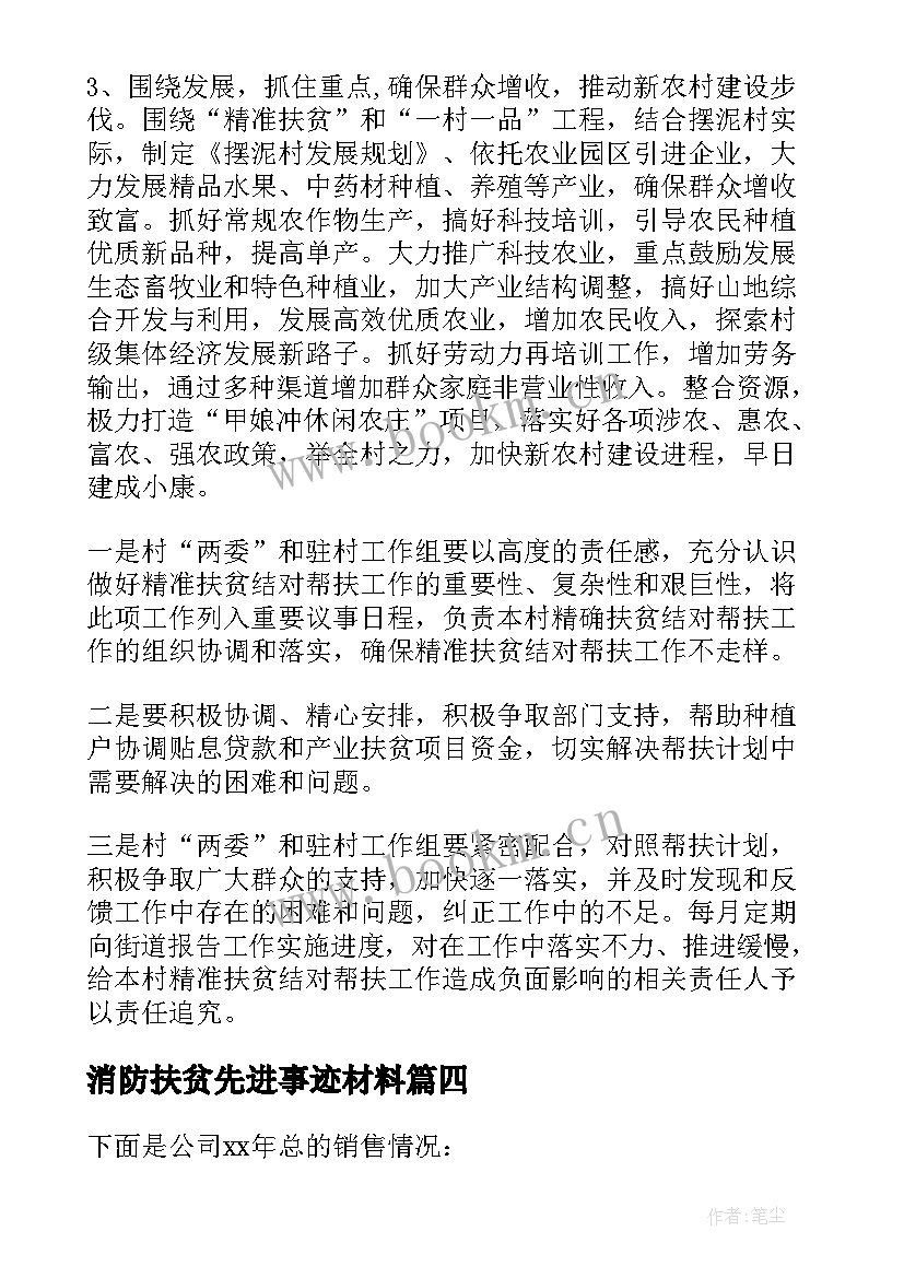 最新消防扶贫先进事迹材料(汇总8篇)