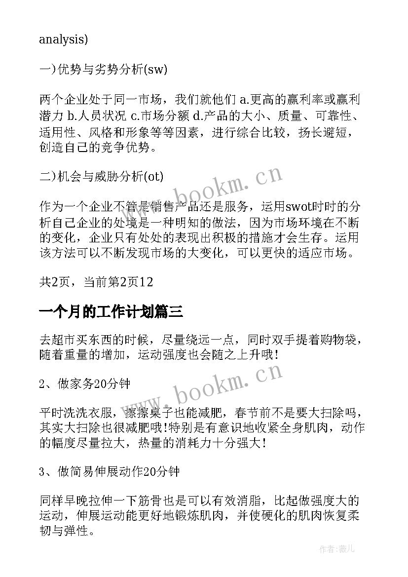 2023年一个月的工作计划(优秀5篇)