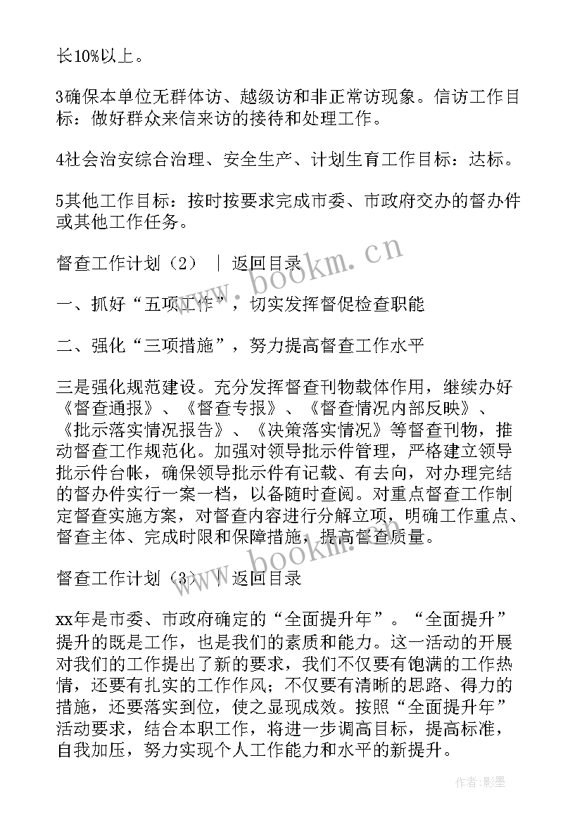 最新护士长督查记录 督查工作计划(模板9篇)