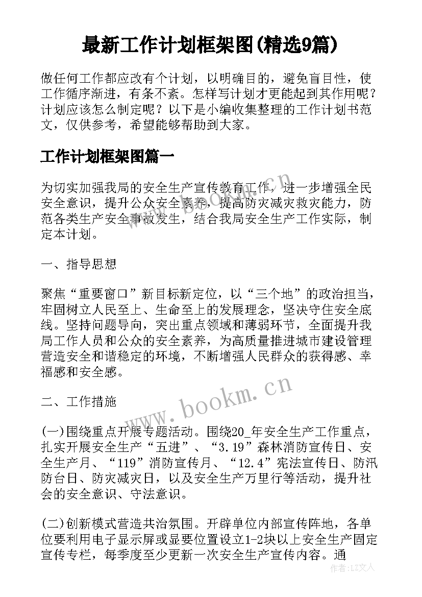 最新工作计划框架图(精选9篇)