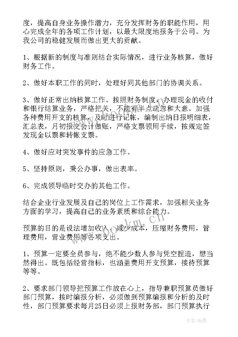 最新出纳员的工作计划 出纳工作计划(模板9篇)