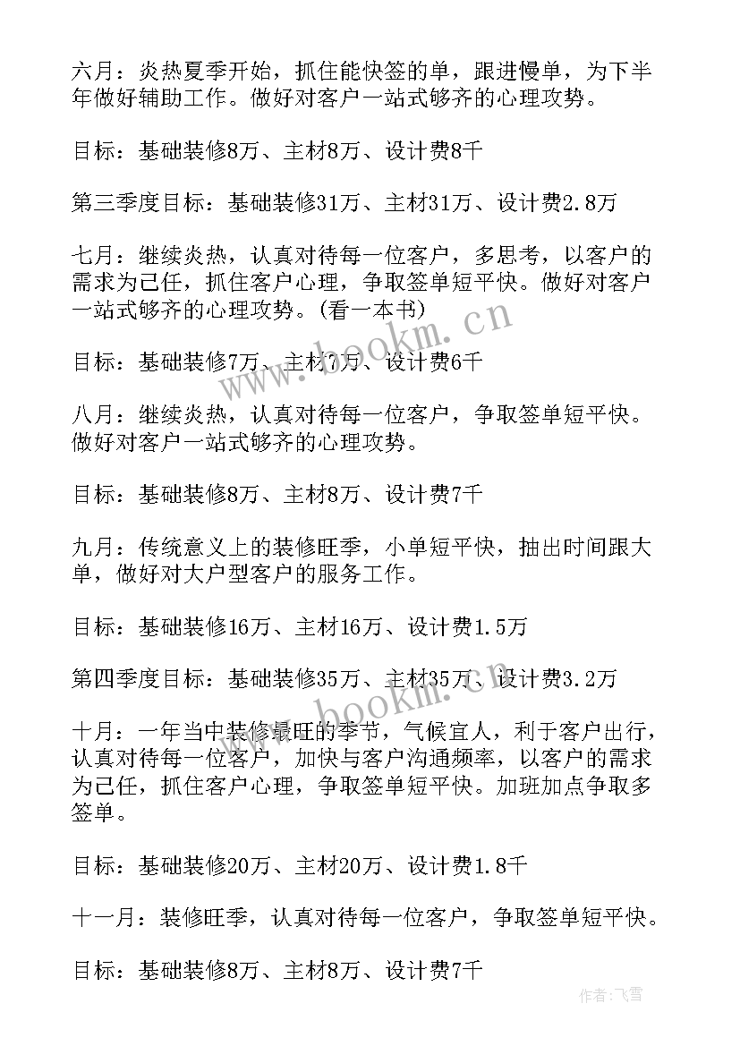 最新室内设计工作计划和目标(模板8篇)