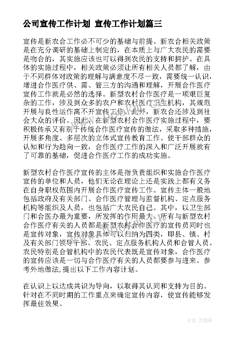 2023年公司宣传工作计划 宣传工作计划(优质5篇)