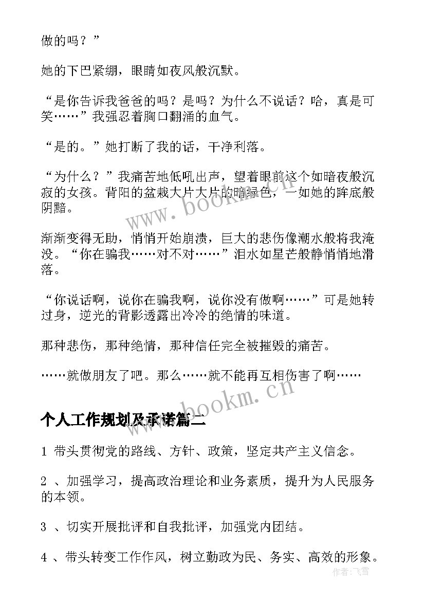 2023年个人工作规划及承诺(优秀6篇)