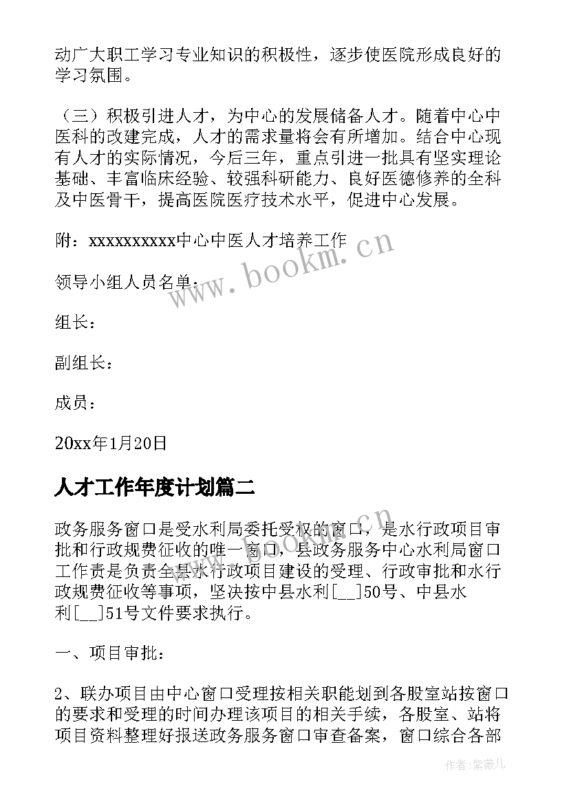 2023年人才工作年度计划(通用6篇)