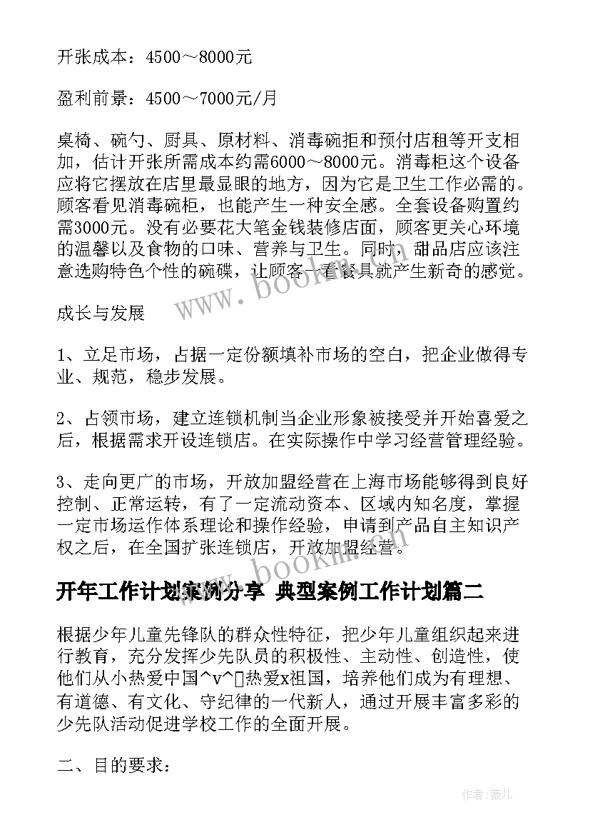 最新开年工作计划案例分享 典型案例工作计划(优秀7篇)