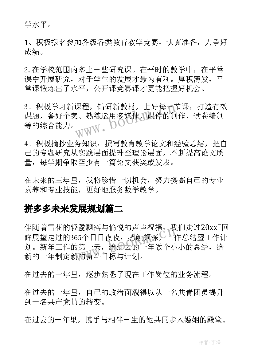 拼多多未来发展规划(通用10篇)