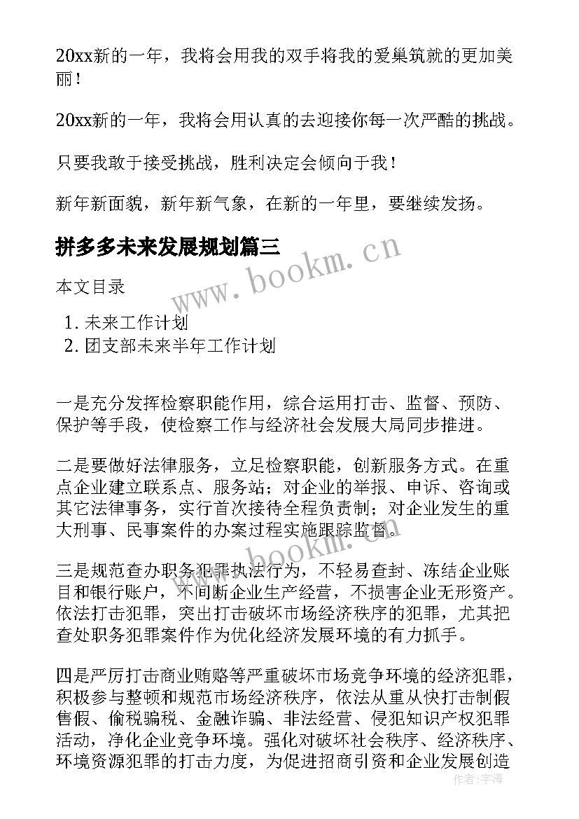 拼多多未来发展规划(通用10篇)