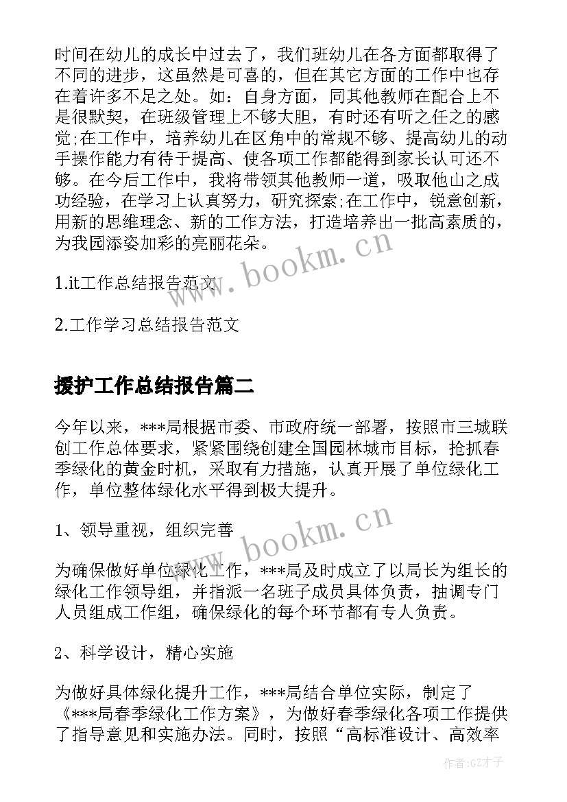 2023年援护工作总结报告(精选10篇)