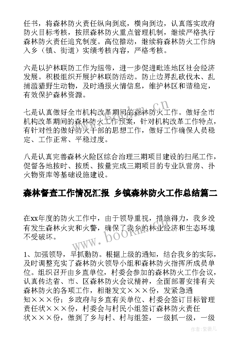 2023年森林督查工作情况汇报 乡镇森林防火工作总结(通用5篇)