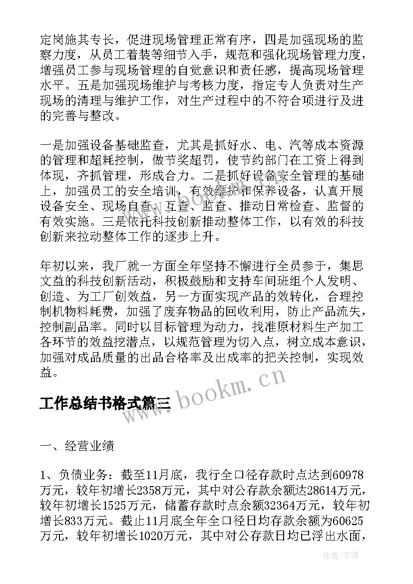 最新工作总结书格式(通用9篇)