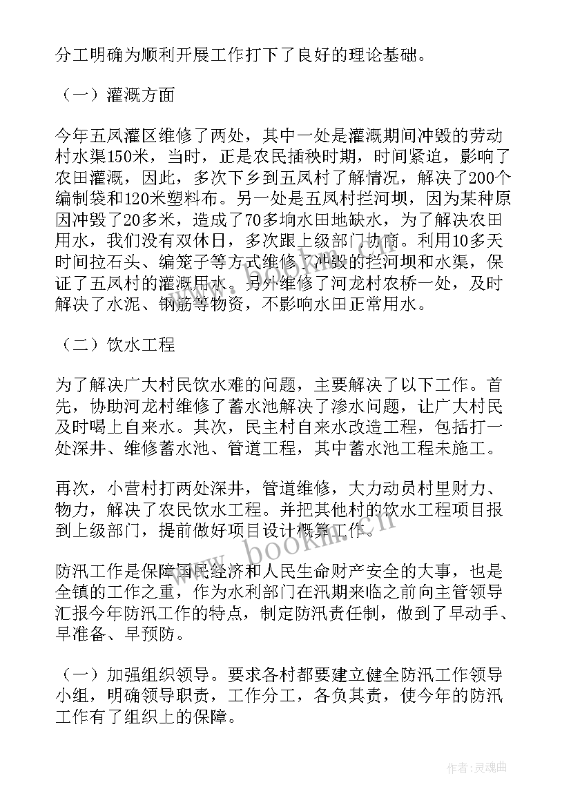 2023年水利工作总结(优质7篇)