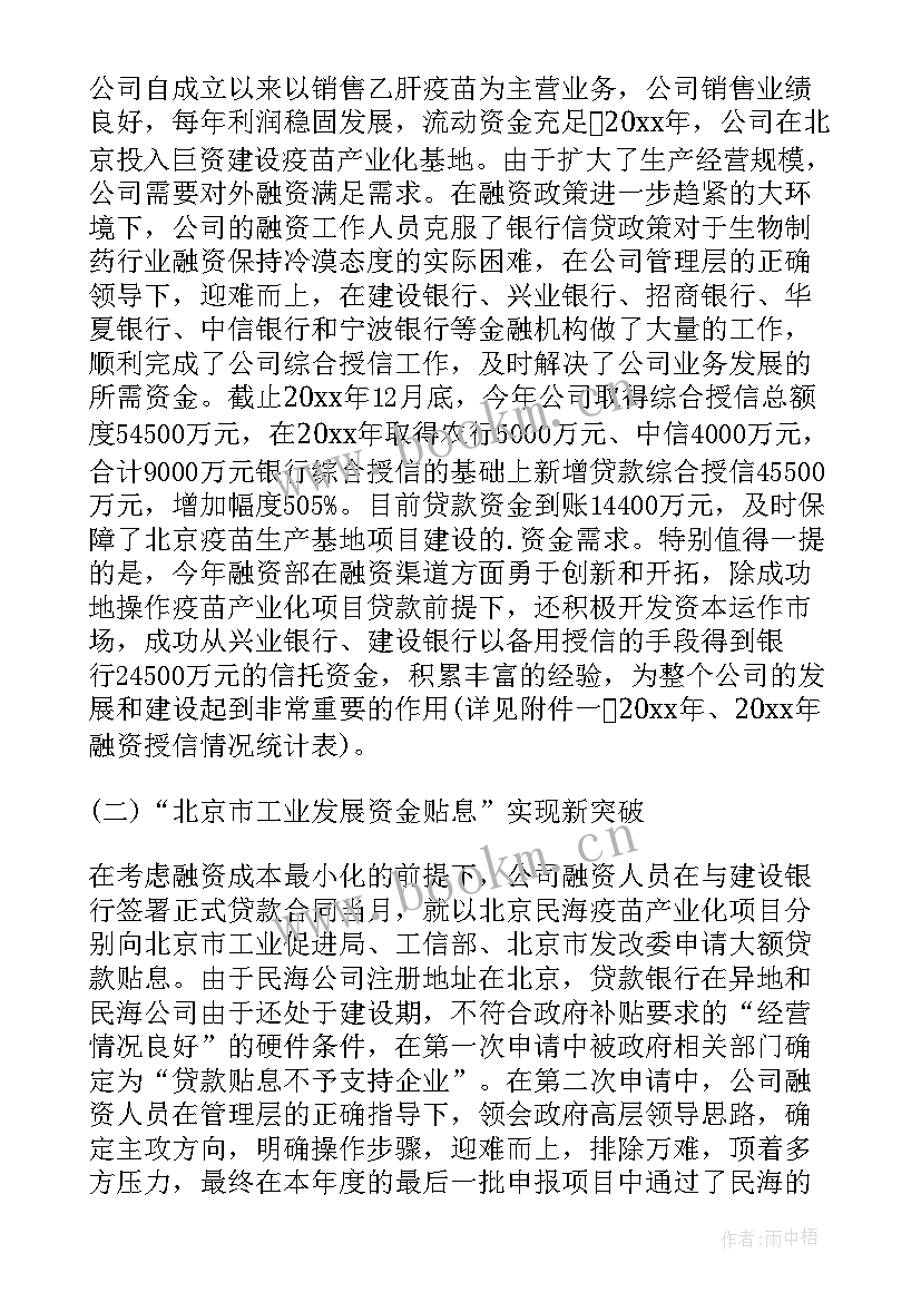 融资总监岗位职责 企业融资工作总结(大全9篇)