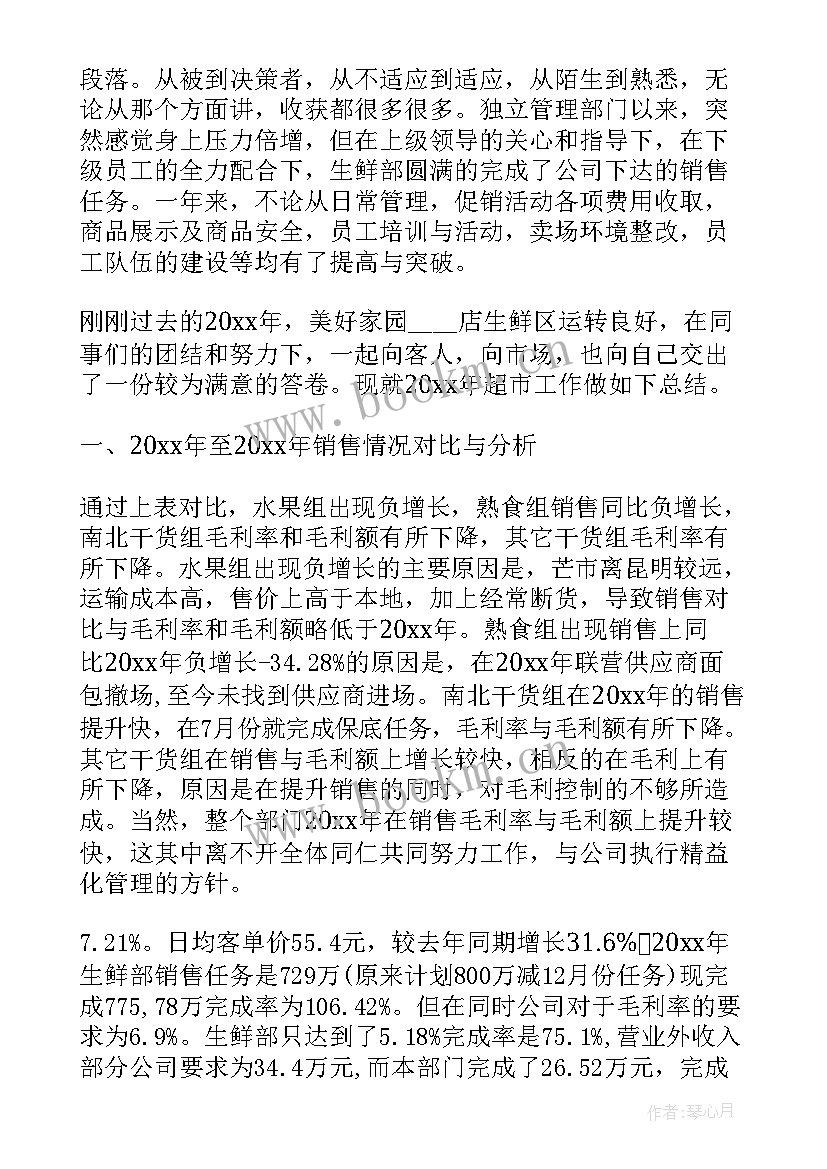 2023年超市肉类员工的工作心得 超市工作总结(汇总6篇)