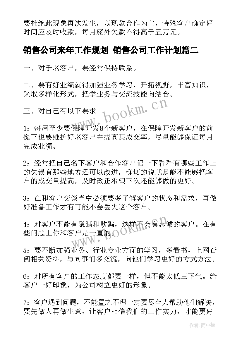 最新销售公司来年工作规划 销售公司工作计划(优秀9篇)