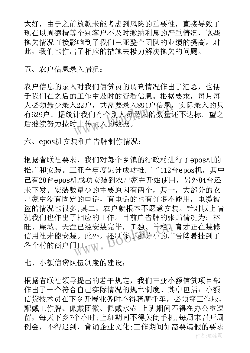 信贷工作总结及计划(模板6篇)