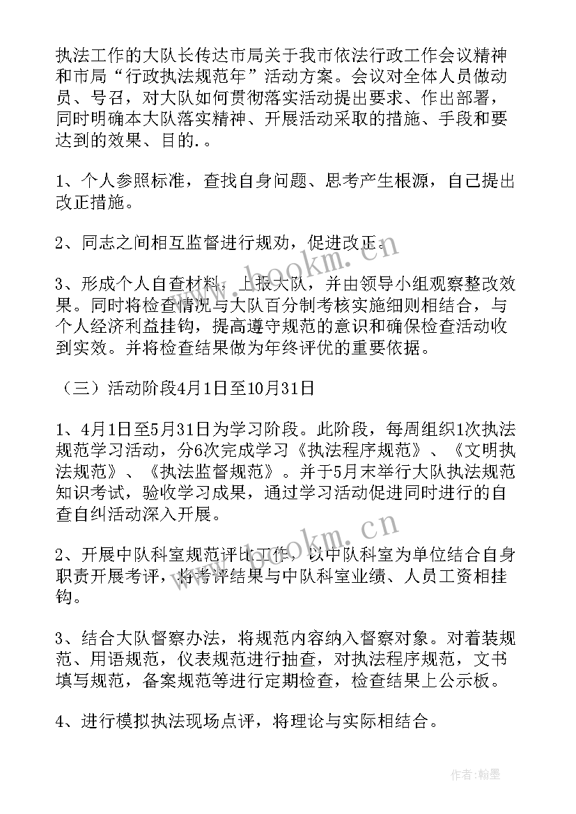 城管大队督查工作计划(实用5篇)