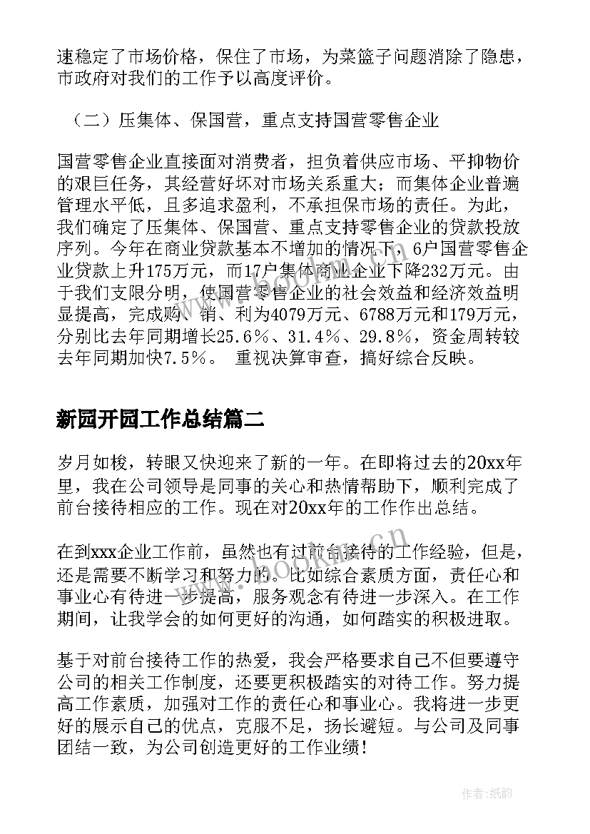 新园开园工作总结(优秀7篇)